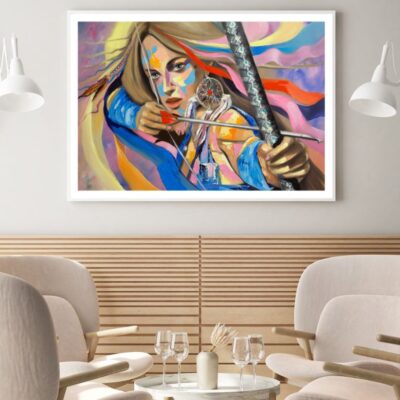 Warrior Girl Oil Painting Home Decor Premium Quality Poster Print Choose Your Sizes