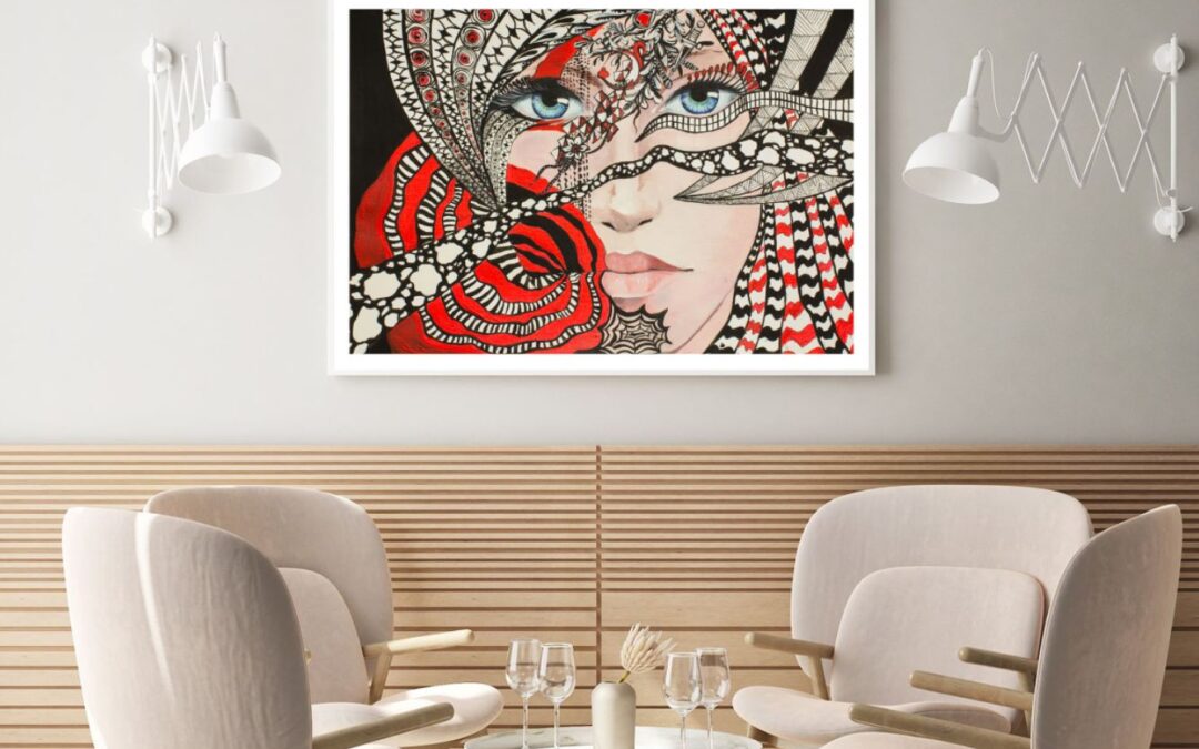 Girl Portrait & Abstract Painting Home Decor Premium Quality Poster Print Choose Your Sizes
