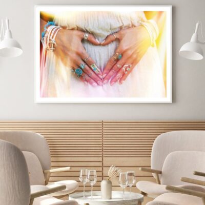 Girl Making Heart Shape from Hand Home Decor Premium Quality Poster Print Choose Your Sizes