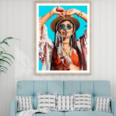 Girl with Dream Catcher Portrait Home Decor Premium Quality Poster Print Choose Your Sizes