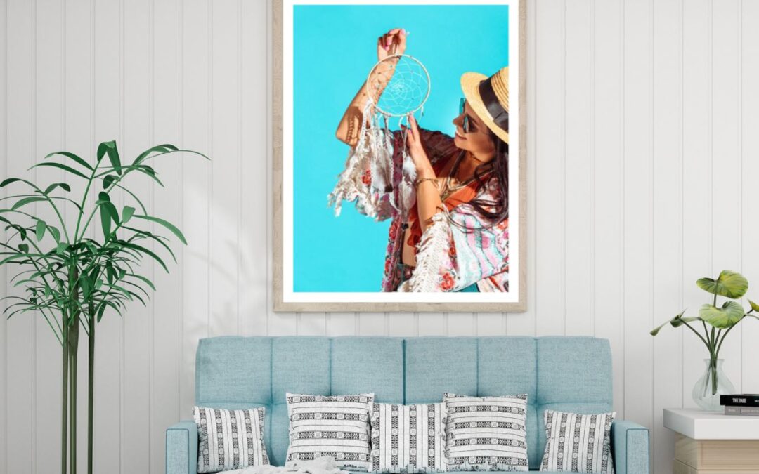 Girl with Dream Catcher Portrait Home Decor Premium Quality Poster Print Choose Your Sizes