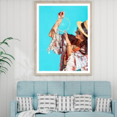 Girl with Dream Catcher Portrait Home Decor Premium Quality Poster Print Choose Your Sizes