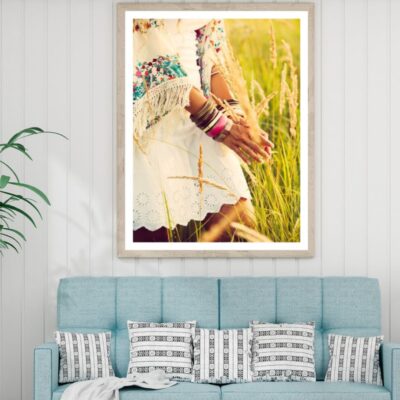 Girl on Grass Field Photograph Home Decor Premium Quality Poster Print Choose Your Sizes