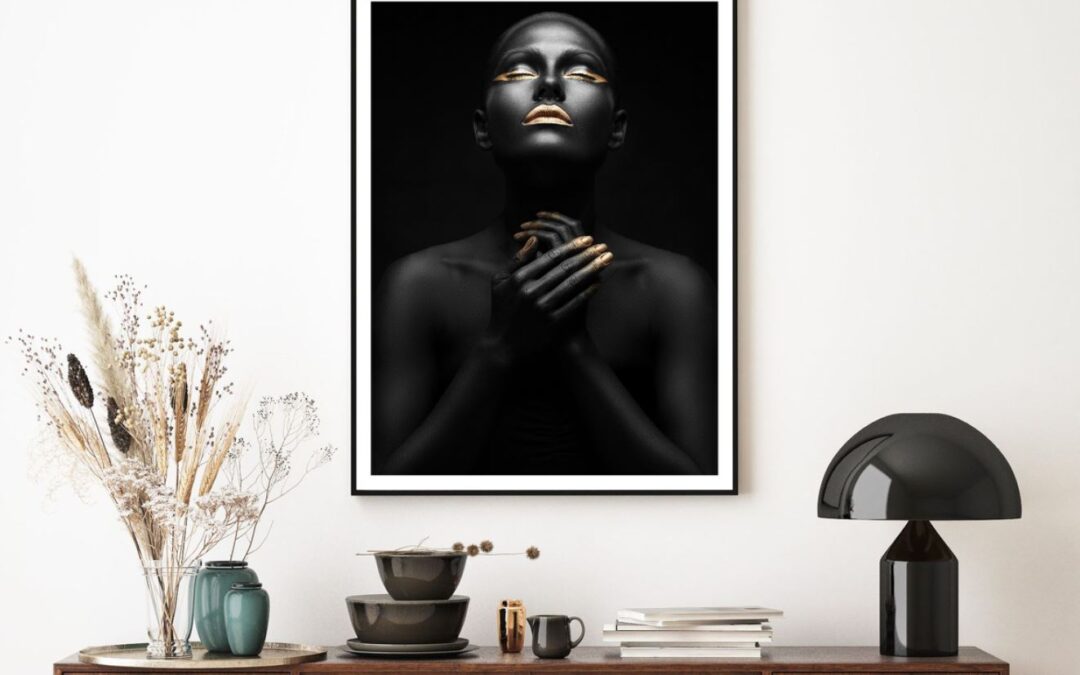 Girl with Black & Gold Makeup Portrait Photograph Home Decor Premium Quality Poster Print Choose Your Sizes