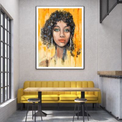 African Girl Watercolor Painting Home Decor Premium Quality Poster Print Choose Your Sizes