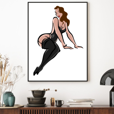 Girl Vector Art Painting Home Decor Premium Quality Poster Print Choose Your Sizes