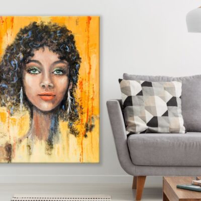 Girl Face Watercolor Painting Print 100% Australian Made
