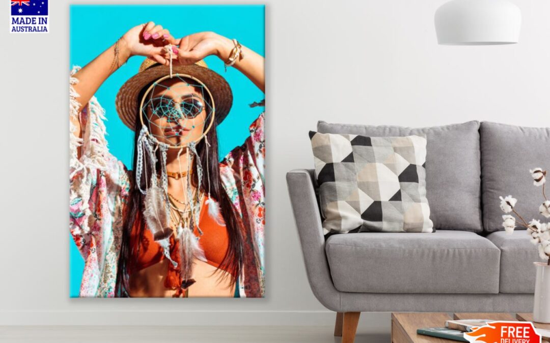 Girl with Dream Catcher Portrait Print 100% Australian Made