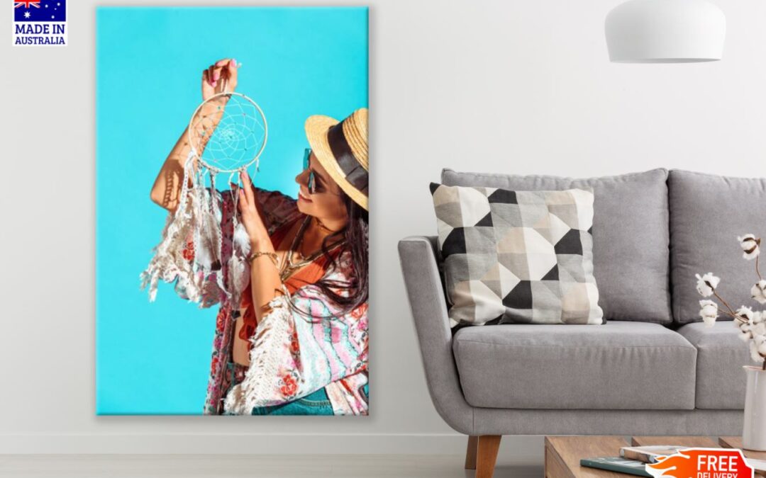 Girl with Dream Catcher Portrait Print 100% Australian Made