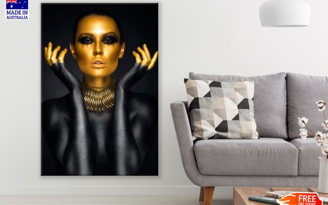 Gold & Black Makeup Photograph Print 100% Australian Made