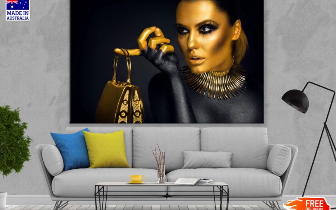 Gold & Black Makeup Photograph Print 100% Australian Made