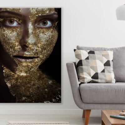 Girl with Gold Makeup Photograph View Print 100% Australian Made