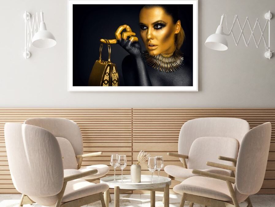 Gold & Black Makeup Photograph Home Decor Premium Quality Poster Print Choose Your Sizes