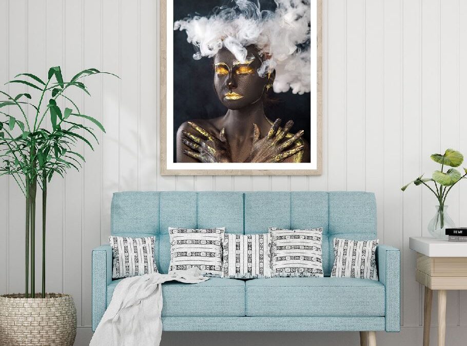 Gold & Black Makeup Girl Portrait Home Decor Premium Quality Poster Print Choose Your Sizes