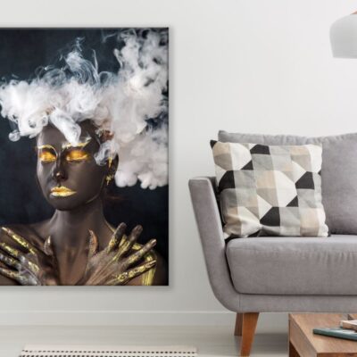 Gold & Black Makeup Girl Portrait Print 100% Australian Made