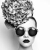 Woman Face Closeup Fashion B&W Photograph Print 100% Australian Made - Image 2