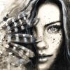 Woman Face Closeup Fashion B&W Painting Home Decor Premium Quality Poster Print Choose Your Sizes - Image 2
