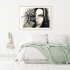 Woman Face Closeup Fashion B&W Painting Home Decor Premium Quality Poster Print Choose Your Sizes