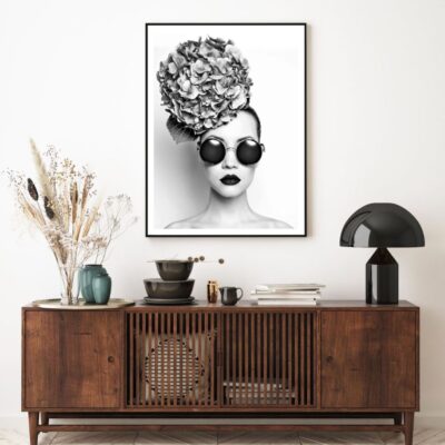 Woman Face Closeup Fashion B&W Photograph Home Decor Premium Quality Poster Print Choose Your Sizes