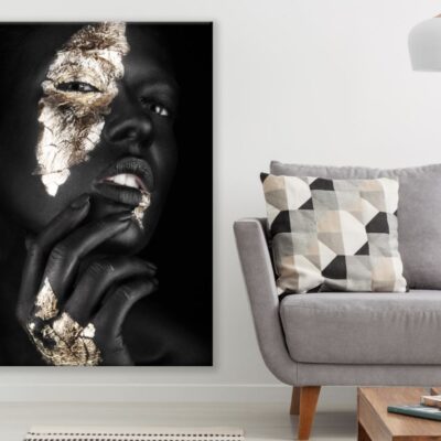 Girl Face Black & Gold Makeup Print 100% Australian Made