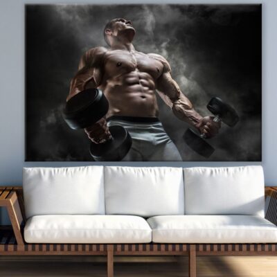 Body Builder in Gym Photograph Print 100% Australian Made