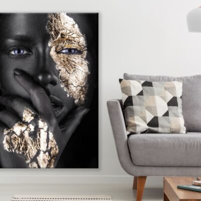Girl with Gold & Black Makeup Print 100% Australian Made