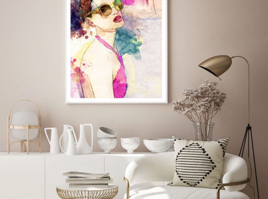 Girl Watercolor Painting Home Decor Premium Quality Poster Print Choose Your Sizes