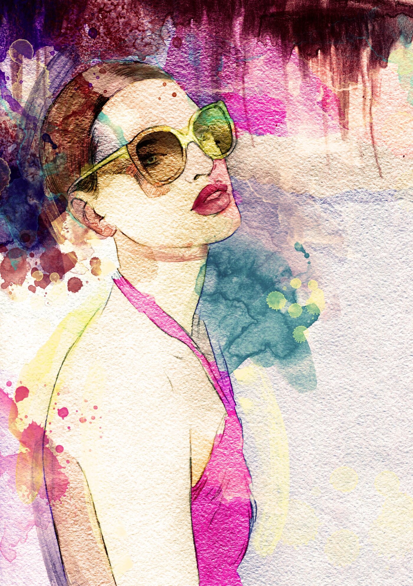 Girl Watercolor Painting Home Decor Premium Quality Poster Print Choose Your Sizes - Image 2