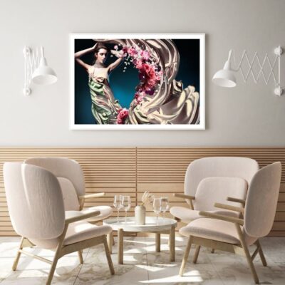 Girl Flower & Abstract Design Home Decor Premium Quality Poster Print Choose Your Sizes
