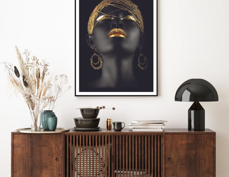 Girl with Black & Gold Makeup Photograph Home Decor Premium Quality Poster Print Choose Your Sizes