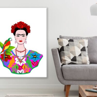 Girl with Colorful Flowers Vector Art Design Print 100% Australian Made