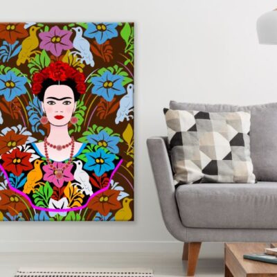 Girl with Colorful Flowers Vector Art Design Print 100% Australian Made