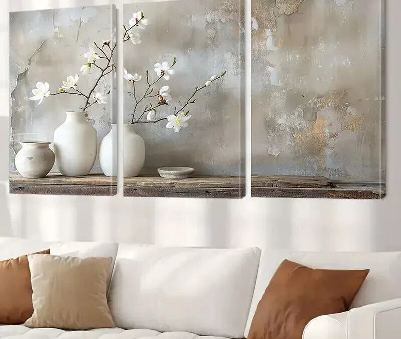3pcs White Orchid Canvas Framed 40x60cm – High Quality Print 100% Australian Made Wall Canvas Ready to Hang