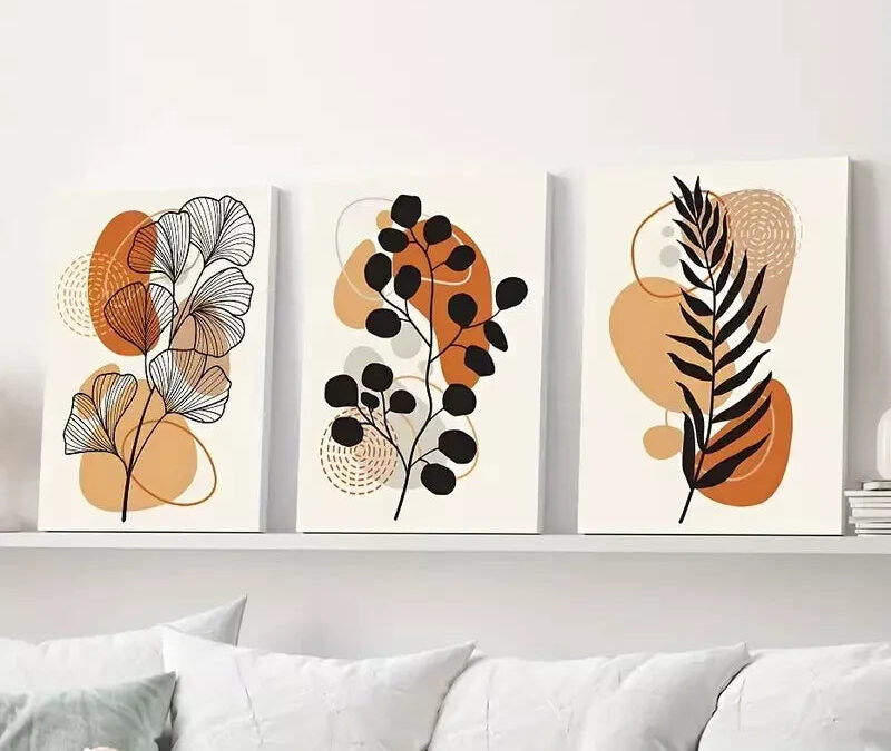 3pcs Bohemian Floral Canvas Framed 40x60cm – High Quality Print 100% Australian Made Wall Canvas Ready to Hang