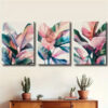 3pcs Modern Abstract Painting Of Plant Leaves Canvas Framed 40x60cm - High Quality Print 100% Australian Made Wall Canvas Ready to Hang - Image 2