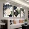 3pcs Bohemian Abstract Monstera Leaf Canvas Framed 40x60cm - High Quality Print 100% Australian Made Wall Canvas Ready to Hang