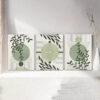 3pcs Abstract Geometric Prints in Green & Grey Canvas Framed 40x60cm - High Quality Print 100% Australian Made Wall Canvas Ready to Hang - Image 2