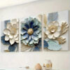 3pcs Modern Floral Painting Canvas Framed 40x60cm - High Quality Print 100% Australian Made Wall Canvas Ready to Hang - Image 3