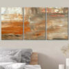 3pcs Gray& Orange Paint Smudge Strokes Abstract Canvas Framed 40x60cm - High Quality Print 100% Australian Made Wall Canvas Ready to Hang - Image 2