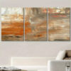3pcs Gray& Orange Paint Smudge Strokes Abstract Canvas Framed 40x60cm - High Quality Print 100% Australian Made Wall Canvas Ready to Hang