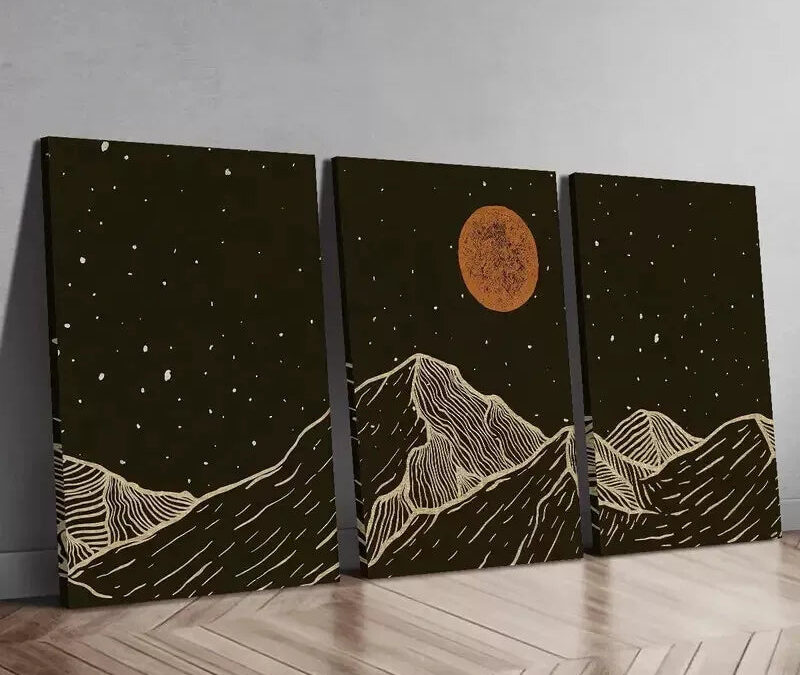 3pcs Modern Line Art Canvas Framed 40x60cm – High Quality Print 100% Australian Made Wall Canvas Ready to Hang