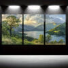 3pcs Beautiful Sunrise At The Horizon of Snow Mountain Canvas Framed 40x60cm - High Quality Print 100% Australian Made Wall Canvas Ready to Hang