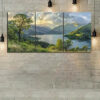 3pcs Beautiful Sunrise At The Horizon of Snow Mountain Canvas Framed 40x60cm - High Quality Print 100% Australian Made Wall Canvas Ready to Hang - Image 3