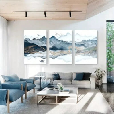 3pcs Abstract Watercolor Canvas Framed 40x60cm - High Quality Print 100% Australian Made Wall Canvas Ready to Hang