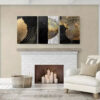 3pcs Tree Ring Abstract Canvas Framed 40x60cm - High Quality Print 100% Australian Made Wall Canvas Ready to Hang - Image 2