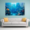 Underwater Scene Showcasing a Diverse Coral Reef Acrylic Glass Print Tempered Glass Wall Art 100% Made in Australia Ready to Hang - Image 2
