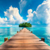 Wooden Pier to An Island in Ocean Home Decor Premium Quality Poster Print Choose Your Sizes - Image 4