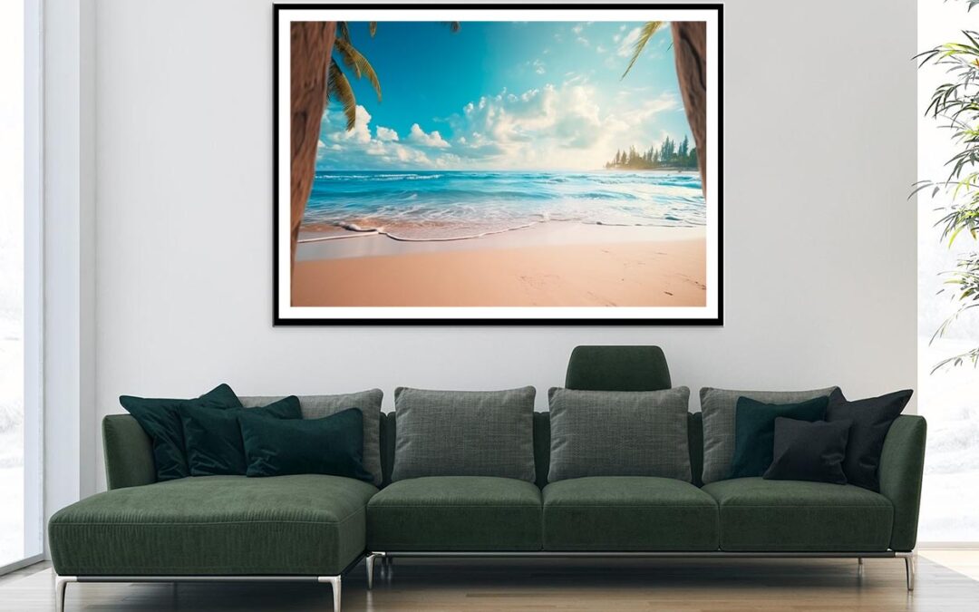Beautiful Realistic Summer Beach Scenery Home Decor Premium Quality Poster Print Choose Your Sizes