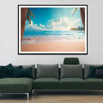 Beautiful Realistic Summer Beach Scenery Home Decor Premium Quality Poster Print Choose Your Sizes