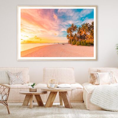 Island Palm Tree Sea Sand Beach Home Decor Premium Quality Poster Print Choose Your Sizes